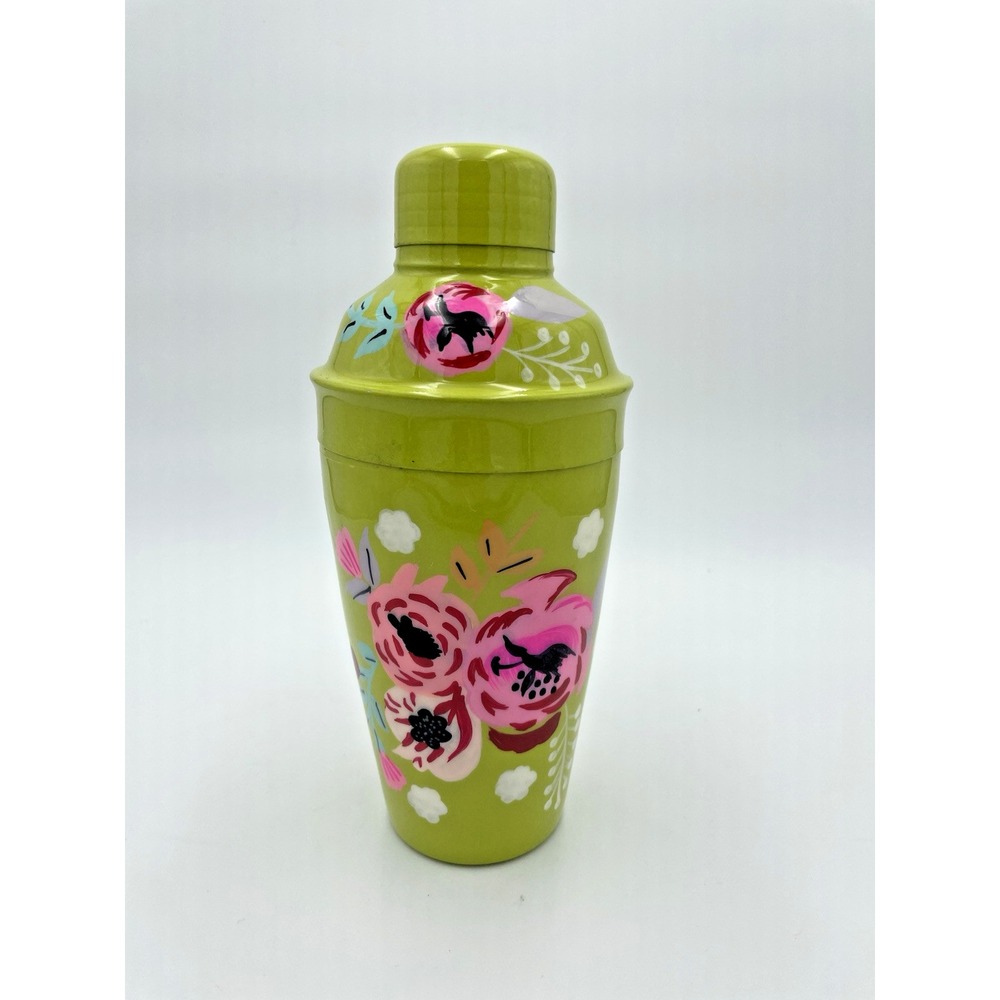 Green Metal Hand Painted Cocktail Shaker One Hundred 80 degrees New